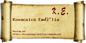 Kovacsics Emília névjegykártya